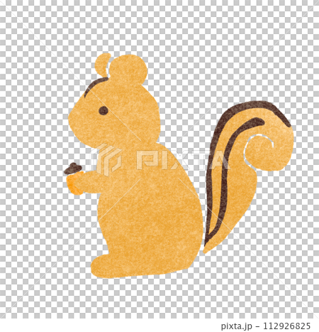 横向きのリスのスタンプ 112926825