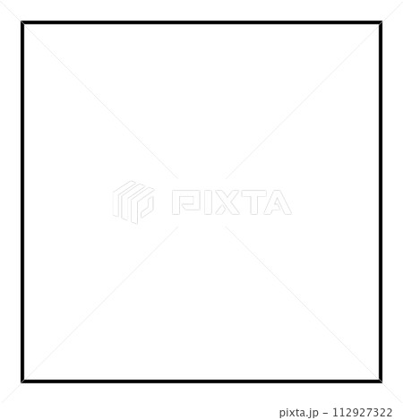 Square shape symbol, black and white vector silhouette illustration 112927322