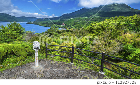 夏の恩賜箱根公園　展望台から箱根駒ヶ岳や芦ノ湖を眺める【神奈川県・箱根町】 112927528