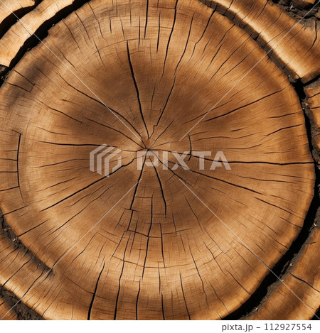 年輪のある木の板 112927554