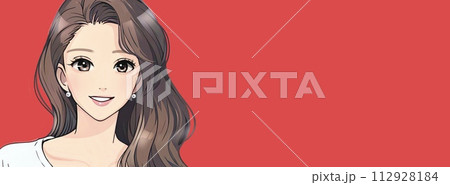 女性・女の子のバナー・背景・ヘッダーイラスト素材 112928184