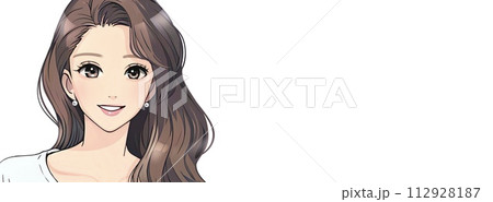 女性・女の子のバナー・背景・ヘッダーイラスト素材 112928187
