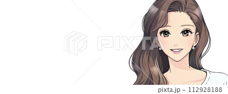 女性・女の子のバナー・背景・ヘッダーイラスト素材 女性・女の子のバナー・背景・ヘッダーイラスト素材 112928188