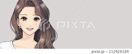 女性・女の子のバナー・背景・ヘッダーイラスト素材 女性・女の子のバナー・背景・ヘッダーイラスト素材 112928189
