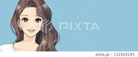 女性・女の子のバナー・背景・ヘッダーイラスト素材 女性・女の子のバナー・背景・ヘッダーイラスト素材 112928193