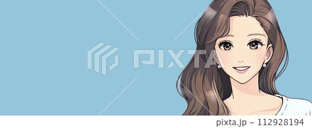 女性・女の子のバナー・背景・ヘッダーイラスト素材 女性・女の子のバナー・背景・ヘッダーイラスト素材 112928194