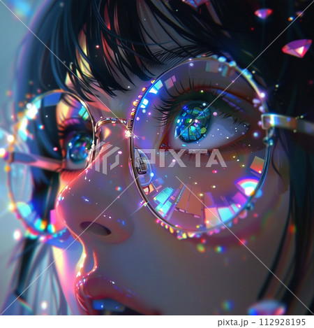 カラフルな瞳をした美少女 112928195