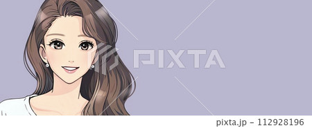 女性・女の子のバナー・背景・ヘッダーイラスト素材 112928196