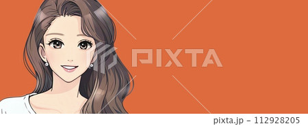 女性・女の子のバナー・背景・ヘッダーイラスト素材 112928205