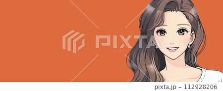 女性・女の子のバナー・背景・ヘッダーイラスト素材 112928206