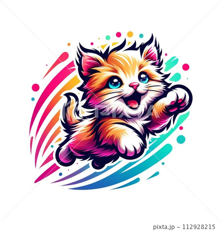 飛びかかる猫 112928215