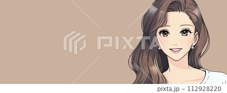 女性・女の子のバナー・背景・ヘッダーイラスト素材 112928220