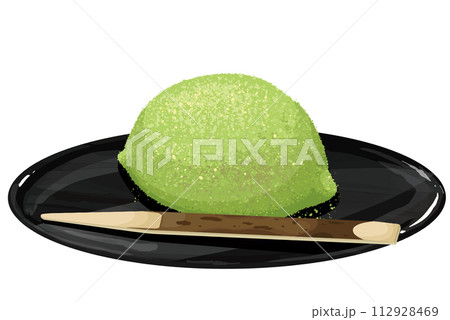 お盆にのせたうぐいす餅　菓子切つき 112928469