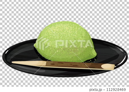 お盆にのせたうぐいす餅　菓子切つき 112928469