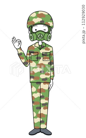 オッケーサイン 陸上自衛隊 迷彩服(防護マスク)(女性) オッケーサイン 陸上自衛隊 迷彩服(防護マスク)(女性) 112929030