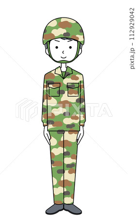 きをつけ 陸上自衛隊 迷彩服(女性) きをつけ 陸上自衛隊 迷彩服(女性) 112929042