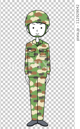 きをつけ 陸上自衛隊 迷彩服(女性) きをつけ 陸上自衛隊 迷彩服(女性) 112929042