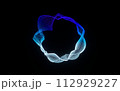 Futuristic colorful sphere of lines. Network connection big data. Abstract technology background. Place for text. 3d rendering. 112929227