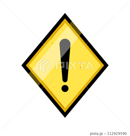 caution yellow warning sign cartoon vector illustration caution yellow warning sign cartoon vector illustration 112929590