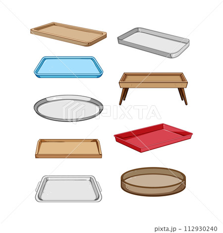 food tray set cartoon vector illustration 112930240