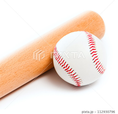 ball and baseball bat ball and baseball bat 112930796