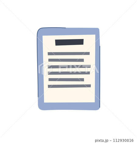 digital e-reader cartoon vector illustration digital e-reader cartoon vector illustration 112930816