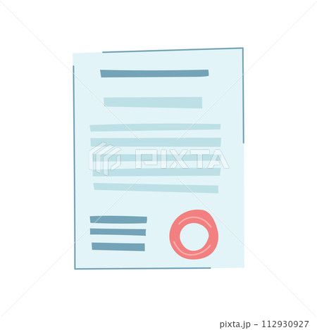 paper business contract cartoon vector illustration 112930927
