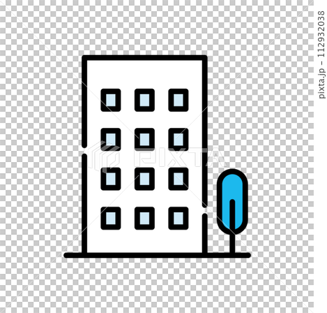 会社　マンション　建物　アイコン【建物シリーズ】 112932038