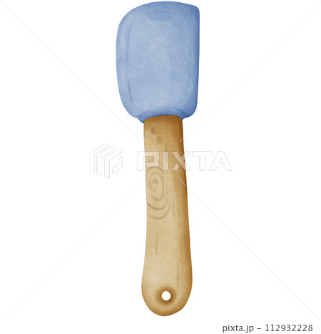 Blue Silicone Scraper Kitchen Utensil for Baking and Cooking 112932228