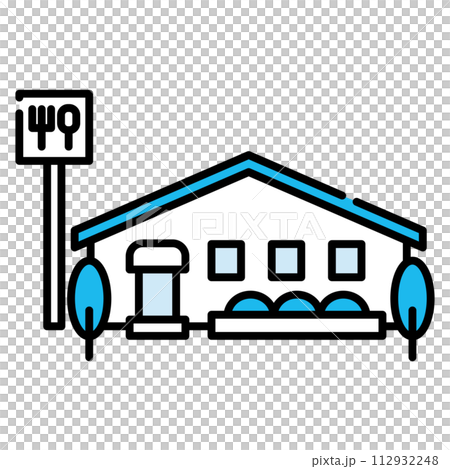 ファミレス　飲食店　アイコン【建物シリーズ】 112932248