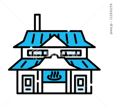 銭湯　アイコン【建物シリーズ】 112932259