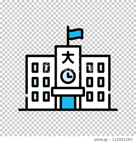 学校　校舎　アイコン【建物シリーズ】 112932265