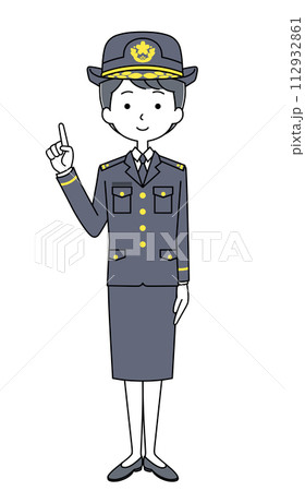 指差し 陸上自衛隊(冬制服)のイラスト 指差し 陸上自衛隊(冬制服)のイラスト 112932861