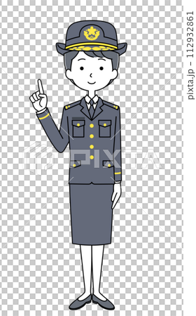 指差し 陸上自衛隊(冬制服)のイラスト 指差し 陸上自衛隊(冬制服)のイラスト 112932861