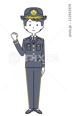 ガッツポーズ 陸上自衛隊(冬制服)のイラスト ガッツポーズ 陸上自衛隊(冬制服)のイラスト 112932978