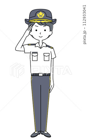 敬礼　陸上自衛隊（夏制服・半袖）のイラスト 112933041