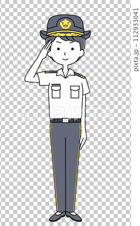 敬礼　陸上自衛隊（夏制服・半袖）のイラスト 112933041