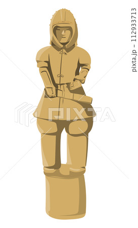 挂甲武人埴輪のベクターイラスト 112933713