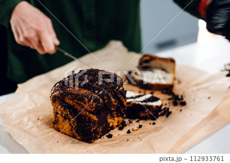 Homemade Poppy Seed Roll Bread on home kitchen Homemade Poppy Seed Roll Bread on home kitchen 112933761