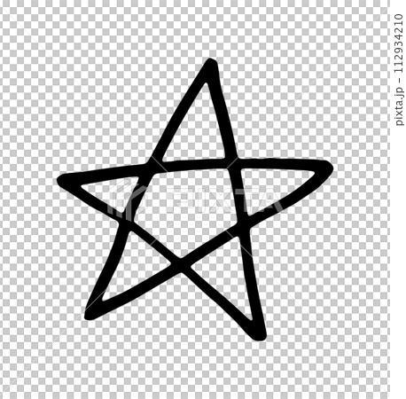 星　六芒星　黒　手描き 112934210