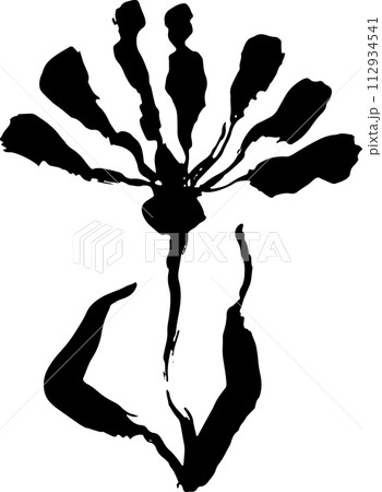 Hand Drawn Cornflower Brush Ink Silhouette Hand Drawn Cornflower Brush Ink Silhouette 112934541