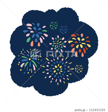 手書きの花火のイラスト 112935193