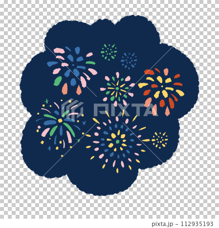 手繪煙火插畫 112935193