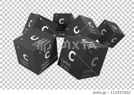 Carbon, 3D rendering of symbols of the elements of the periodic table, atomic number, atomic weight, name and symbol. Education, science and technology. 3D illustration Carbon, 3D rendering of symbols of the elements of the periodic table, atomic number, atomic weight, name and symbol. Education, science and technology. 3D illustration 112935902