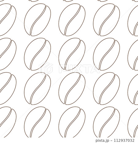 Outline drawing coffee beans Seamless pattern Abstract background repeating texture for wallpaper 112937032