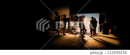 video production behind the scenes of making of TV commercial movie shoot 112939239