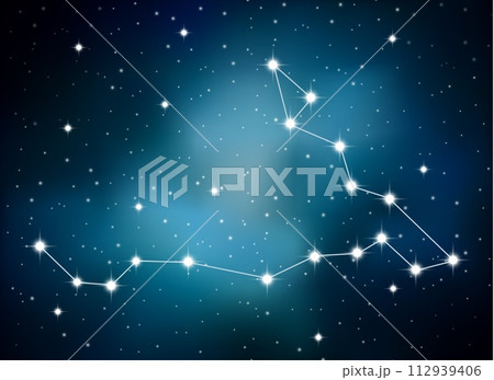 Horoscope Zodiac Sign of The Pisces on The Astrological Space Background, Vector Illustration Horoscope Zodiac Sign of The Pisces on The Astrological Space Background, Vector Illustration 112939406
