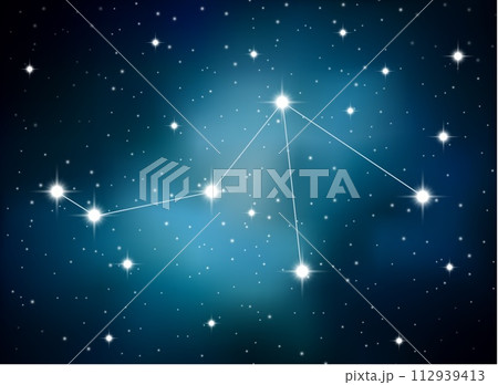 Horoscope Zodiac Sign of The Libra on The Astrological Space Background, Vector Illustration 112939413
