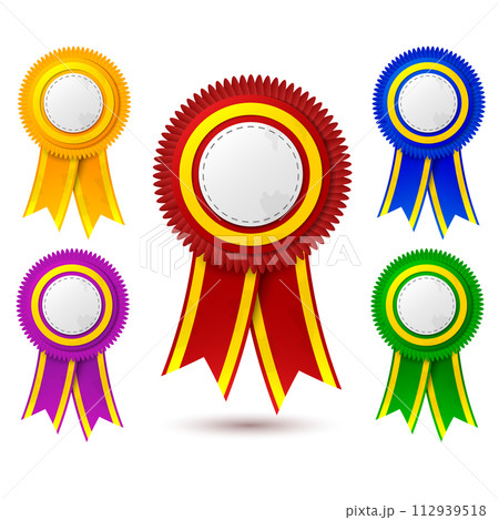 Medal Ribbon Color Set, Vector Illustration 112939518