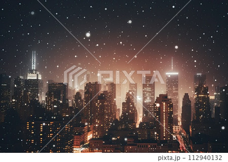 AI-generated content. City street, heavy raning 112940132